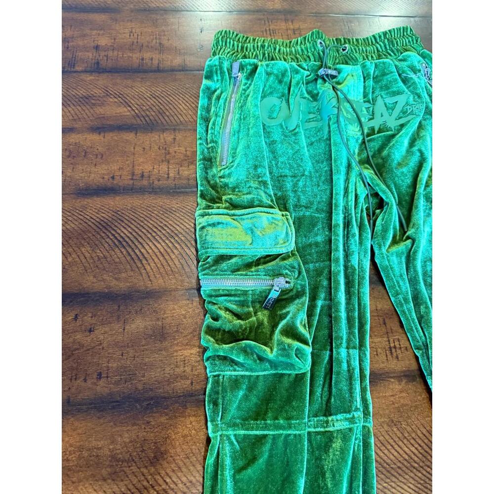 Guapi Mens Pant Limited Edition Green Cargo Velvet Seaz Streetwear, Size 32 - Picture 7 of 14